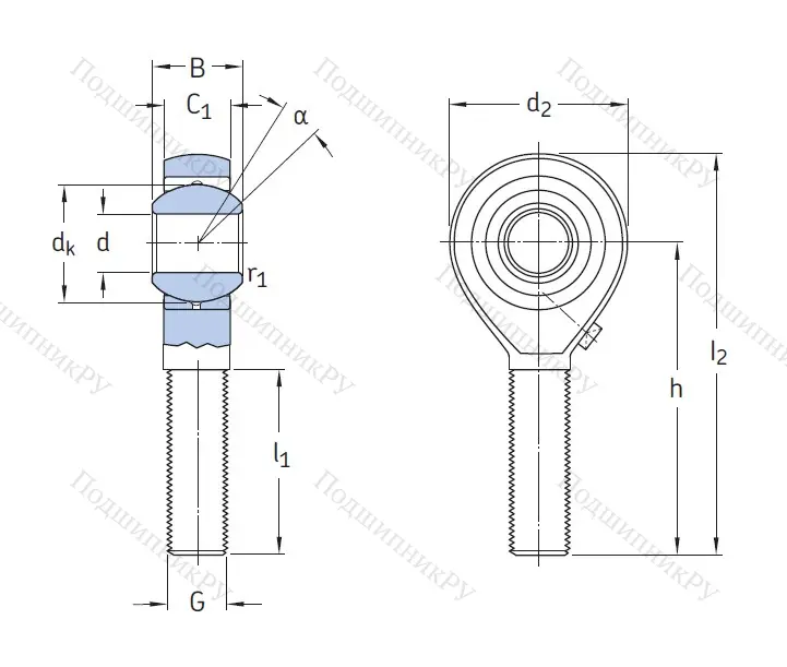 Наконечник штока с внешней резьбой SALKAC 8 M