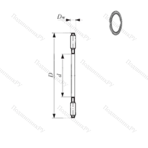 Подшипник игольчатый упорный NTB 3552 от производителя  IKO