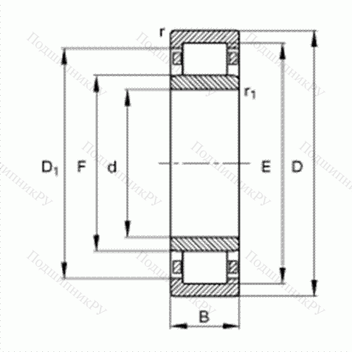 Подшипник роликовый радиальный NU 2218-E-TVP 2 от производителя  FAG Подшипник роликовый радиальный NU 2218-E-TVP 2 от производителя  FAG