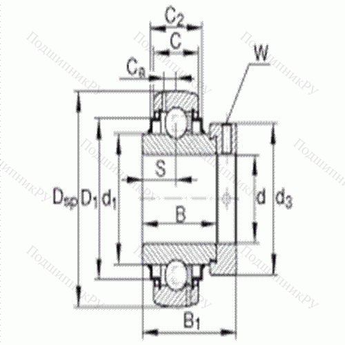 Подшипник шариковый закрепляемый G 1107-KRR-B-AS 2/V от производителя  INA Подшипник шариковый закрепляемый G 1107-KRR-B-AS 2/V от производителя  INA