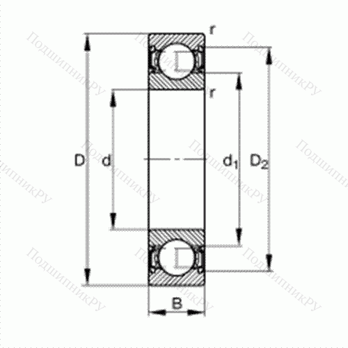 Подшипник шариковый радиальный 61902-2RSR от производителя  FAG Подшипник шариковый радиальный 61902-2RSR от производителя  FAG