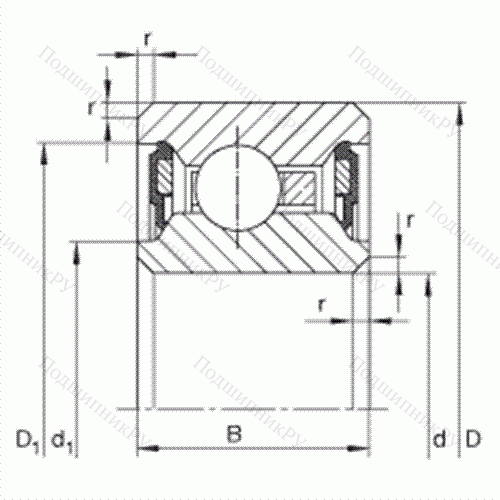 Подшипник шариковый радиальный с тонким кольцом CSCU 075-2RS от производителя  INA Подшипник шариковый радиальный с тонким кольцом CSCU 075-2RS от производителя  INA