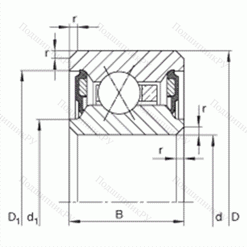Подшипник шариковый радиальный с тонким кольцом CSXU 055-2RS от производителя  INA Подшипник шариковый радиальный с тонким кольцом CSXU 055-2RS от производителя  INA