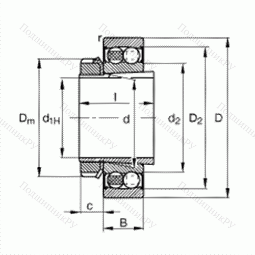 Подшипник шариковый радиально-сферический 2211-K-2RS-TVH-C 3 + H 311 от производителя  FAG Подшипник шариковый радиально-сферический 2211-K-2RS-TVH-C 3 + H 311 от производителя  FAG