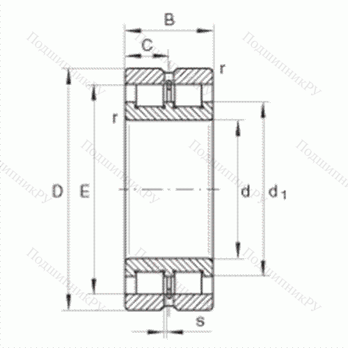 Подшипник роликовый радиальный SL 024844 от производителя  INA Подшипник роликовый радиальный SL 024844 от производителя  INA