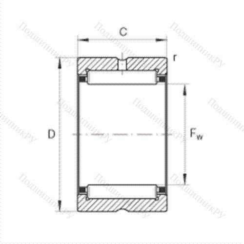 Подшипник роликовый игольчатый NK 32/30 от производителя  INA Подшипник роликовый игольчатый NK 32/30 от производителя  INA