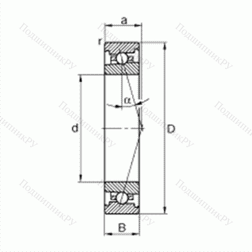 Подшипник шпиндельный HS 71916-C-T-P 4S от производителя  FAG Подшипник шпиндельный HS 71916-C-T-P 4S от производителя  FAG