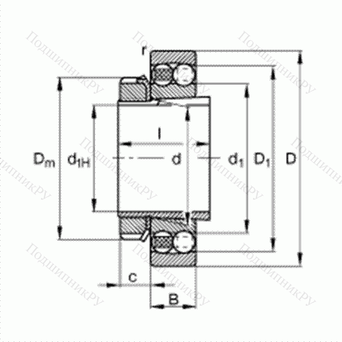 Подшипник шариковый радиально-сферический 2218-K-TVH-C 3 + H 318 от производителя  FAG Подшипник шариковый радиально-сферический 2218-K-TVH-C 3 + H 318 от производителя  FAG