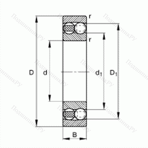 Подшипник шариковый радиально-сферический 1218-TVH от производителя  FAG Подшипник шариковый радиально-сферический 1218-TVH от производителя  FAG