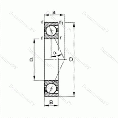 Подшипник шпиндельный B 7207-E-T-P 4S от производителя  FAG Подшипник шпиндельный B 7207-E-T-P 4S от производителя  FAG